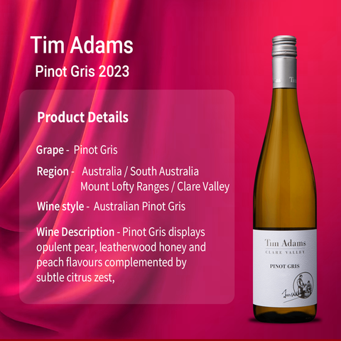 Tim Adams Pinot Gris 2023 (Clare Valley) White Wine, 750ml