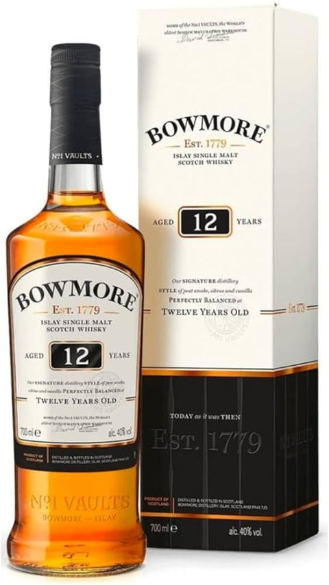 Bowmore 12 Year Old Single Malt Scotch Whisky, 700 ml