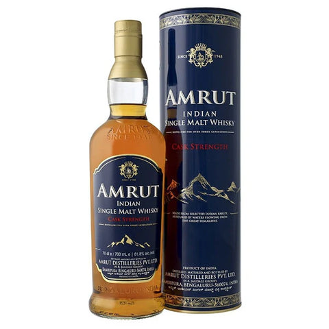 Amrut Cask Strength Indian Single Malt Whisky ABV 61.8% Vol 70cl / 700ml (With Gift Box)