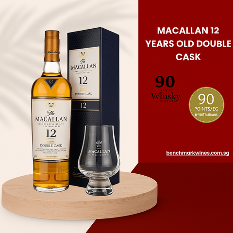Macallan 12 Years Old Double Cask 700ml (Free Gift Macallan Whisky Glass)