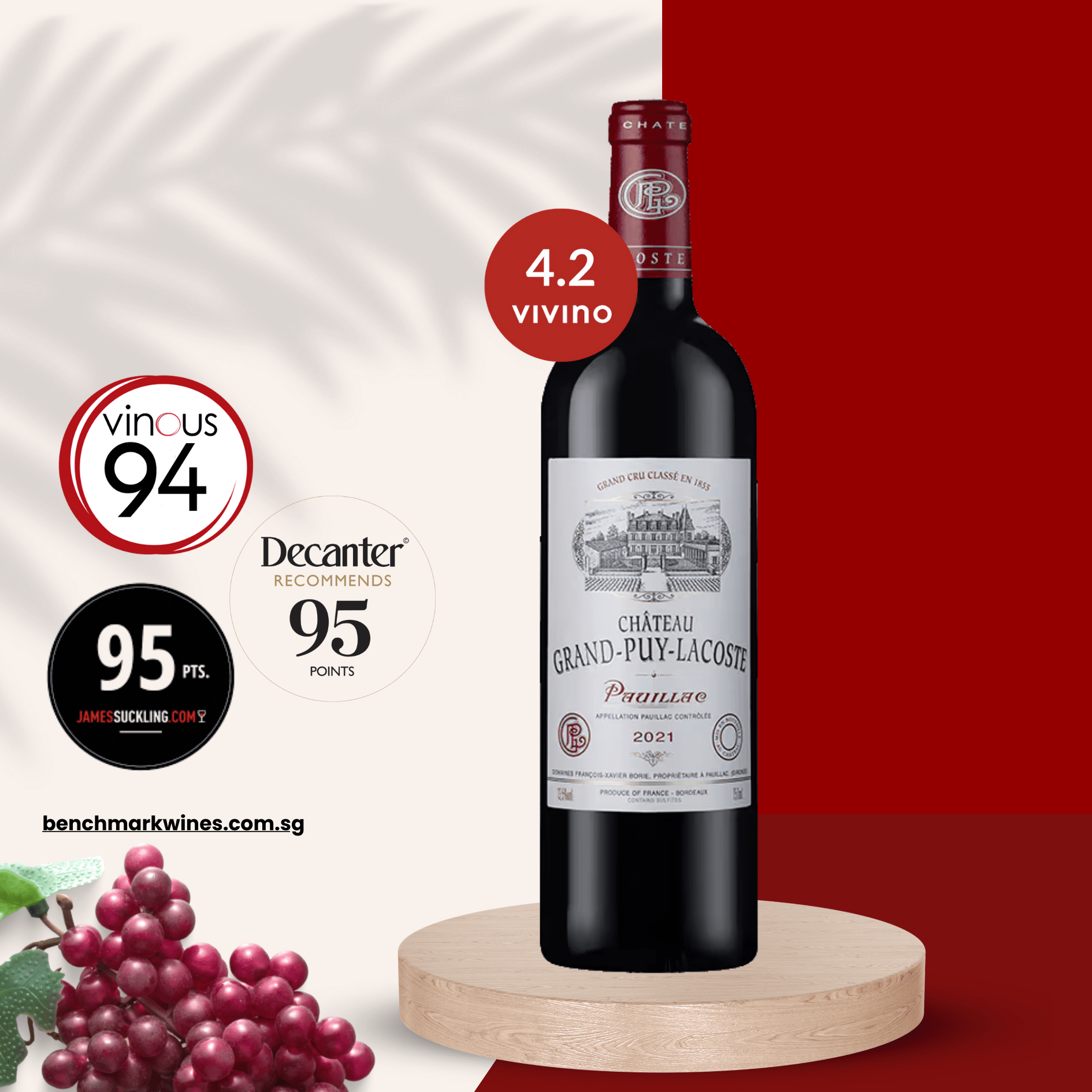 Château Grand-Puy-Lacoste 2021 Bordeaux, 750ml – Benchmark Wines