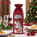 Christmas Burlap Wine Gift Bags (Pack Of 5) - Wine BagBenchmark Wines