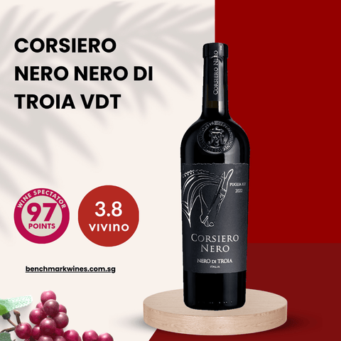 Corsiero Nero Nero di Troia VdT 2021 Puglia, 750ml - Red WineBenchmark Wines
