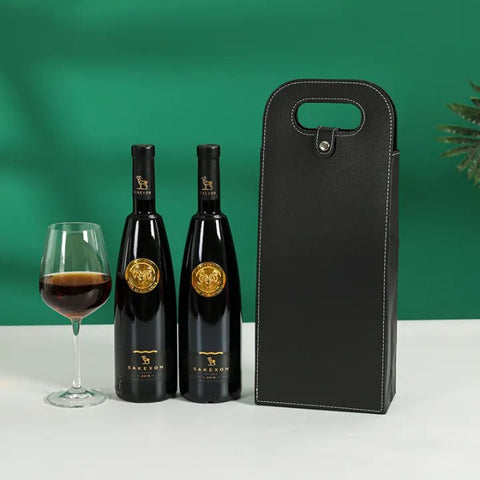High - End Leather Wine Gift Bag (Double Bottle) - Wine BagBenchmark Wines
