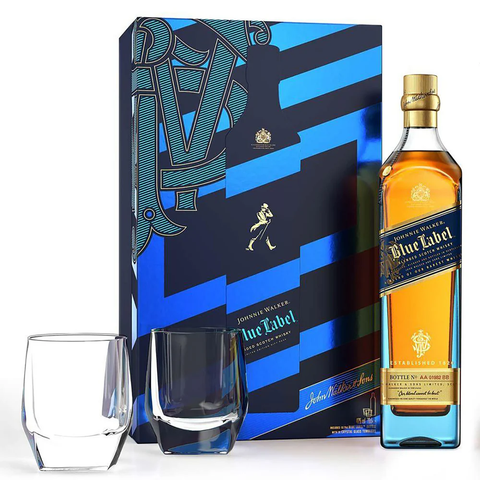 Johnnie Walker Blue Label with Glasses, 70cl