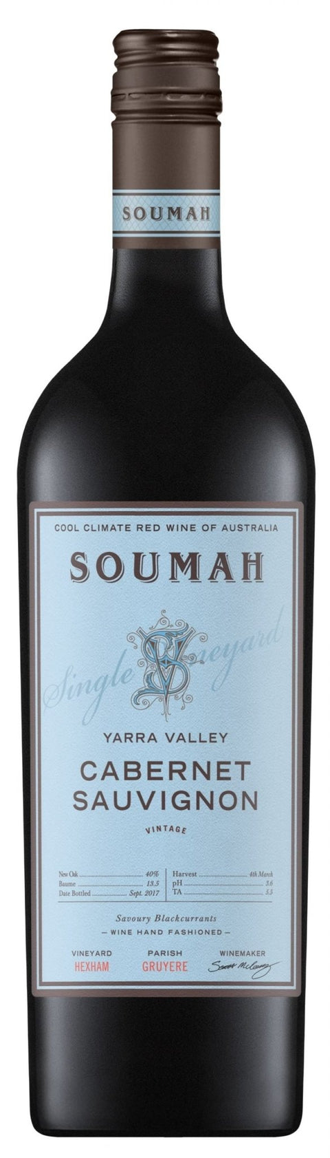 Soumah 'Hexham Vineyard' Cabernet Sauvignon 2019 Yarra Valley, 750ml - Red WineBenchmark Wines